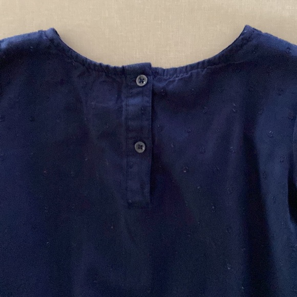 Baby Gap Navy Blue Textured Embroidered Floral Blouse 4 Years - Picture 5 of 8